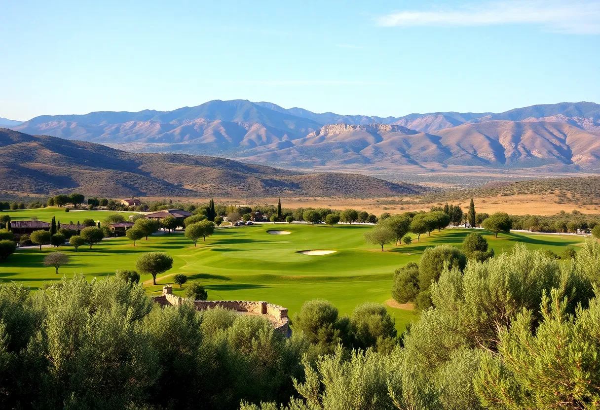 Beautiful golf course at Costa Navarino Resort in Greece