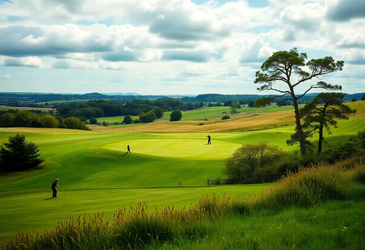 Beautiful golf course landscape in the UK
