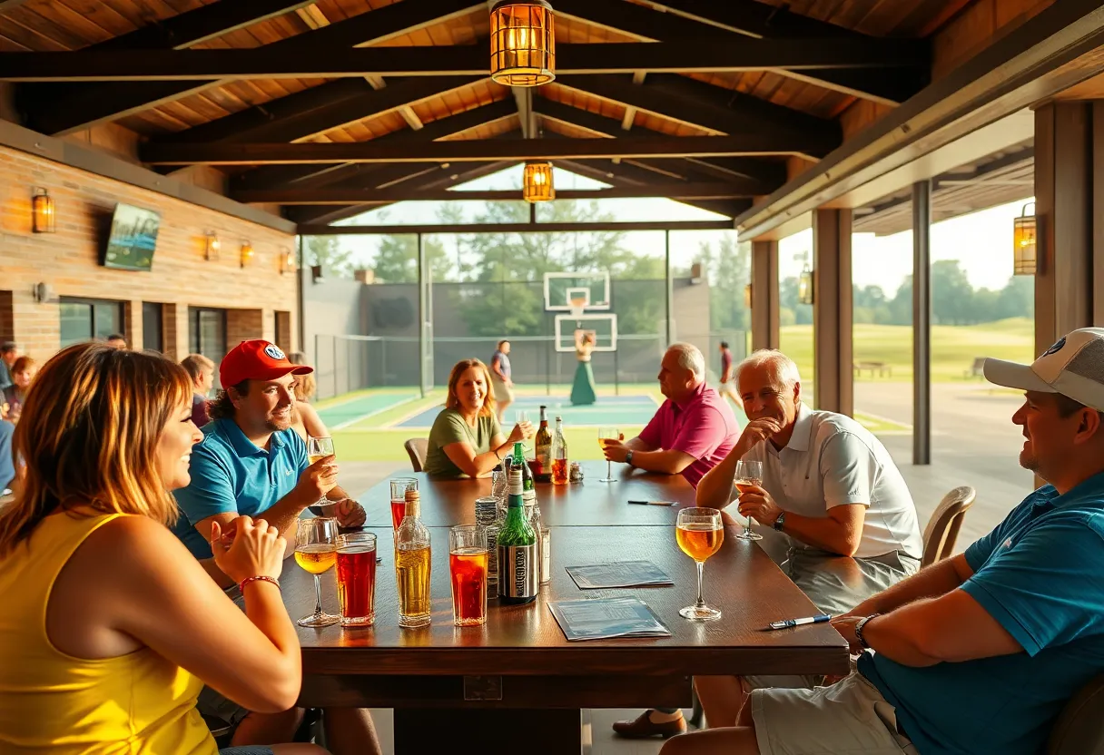 People enjoying drinks at Isleworth Golf Club bar