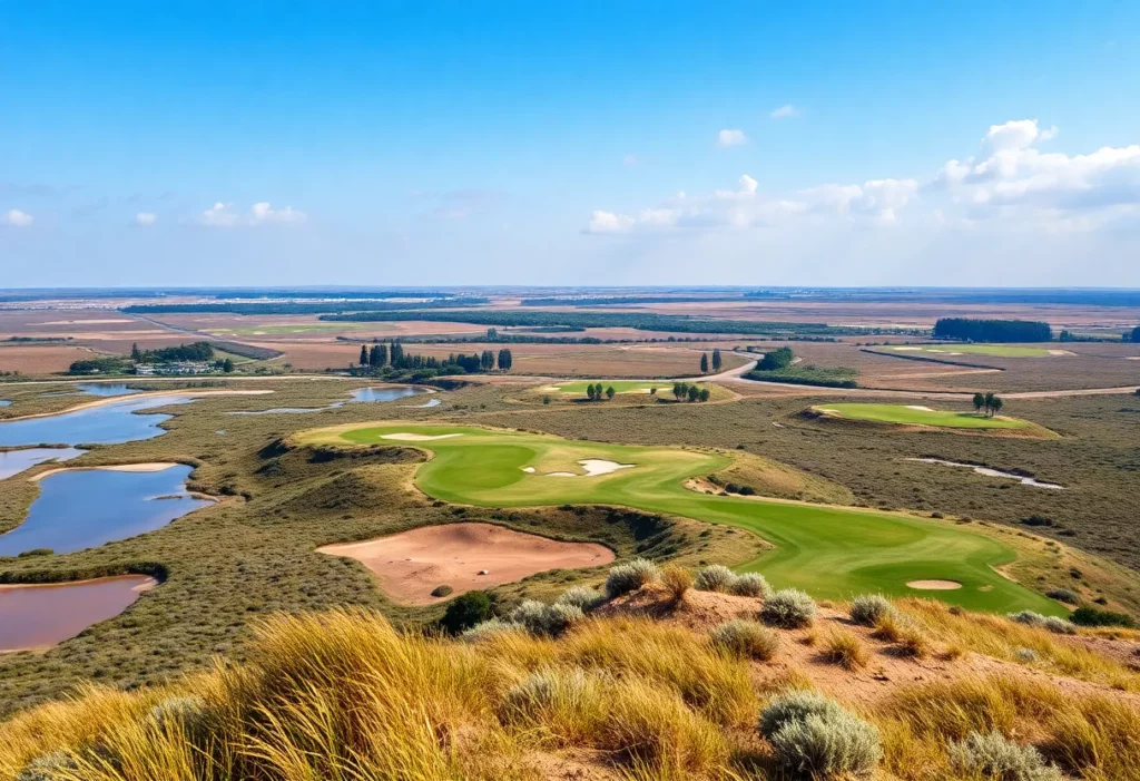 A beautiful landscape of the new golf course at Trump International, featuring diverse terrains.
