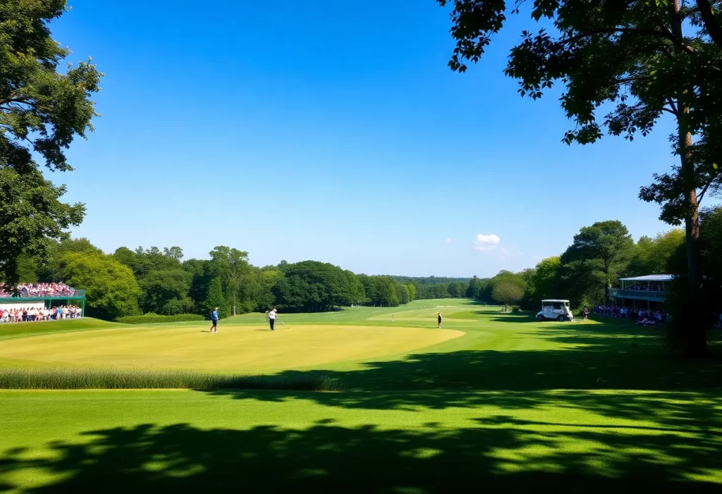 Scenic view of the iconic 17th hole at the Players Championship