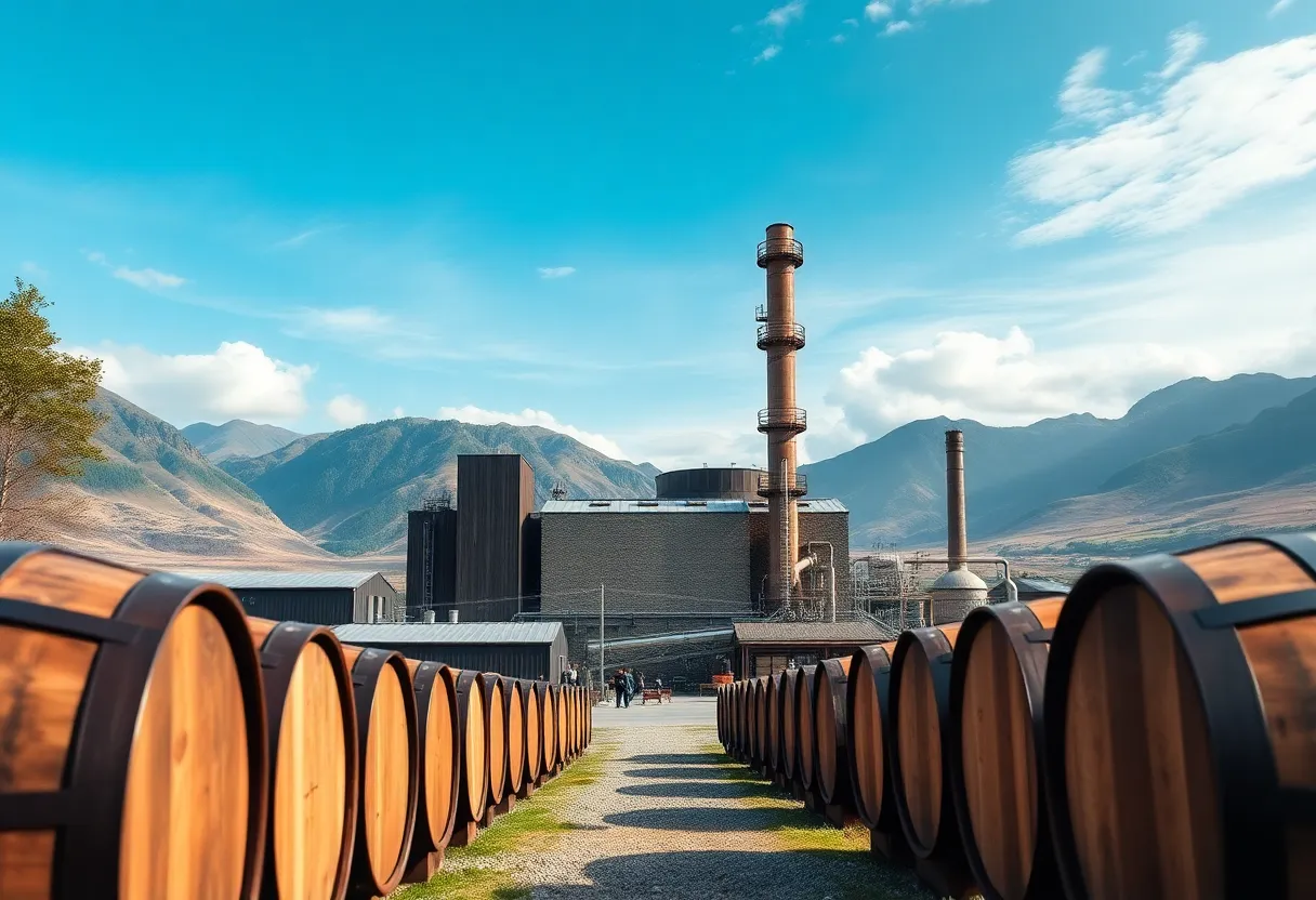 Concept design of Struie Distillery showcasing sustainable whisky production.