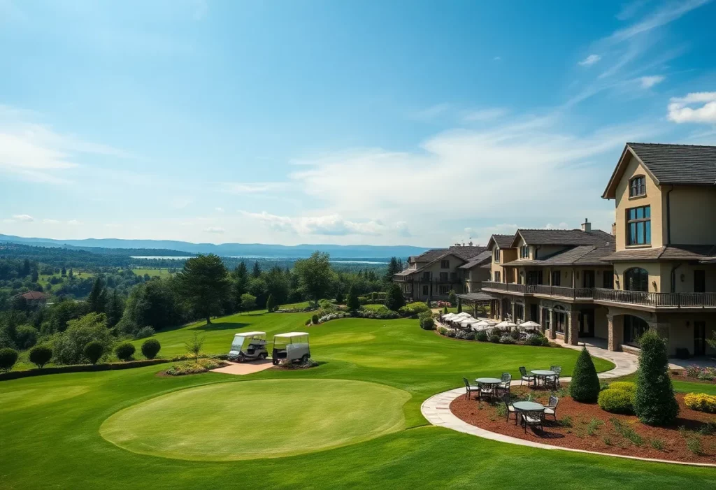 A beautiful golf resort in Europe with stunning scenery