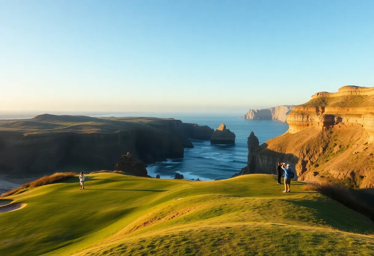 Stunning view of TPC Danzante Bay golf course with cliffs and ocean