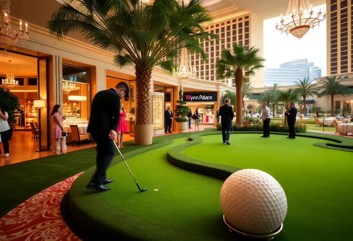 Golf enthusiasts participating in the Wynn Palace Golf Challenge