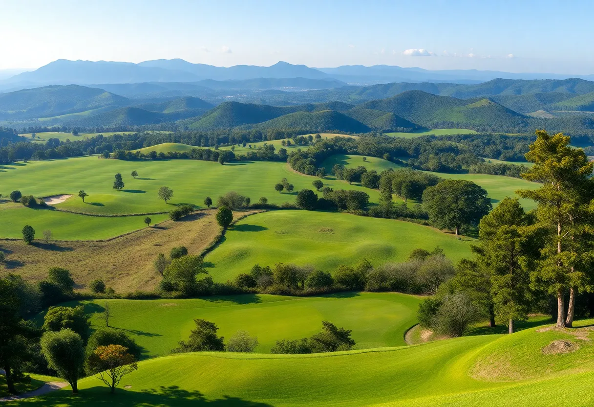 Beautiful golf course in Asia-Pacific region