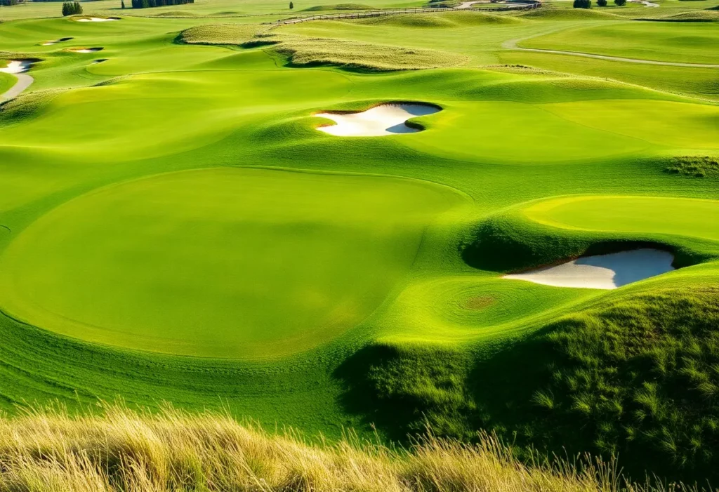 Scenic view of Augusta National Golf Course with natural elevation changes