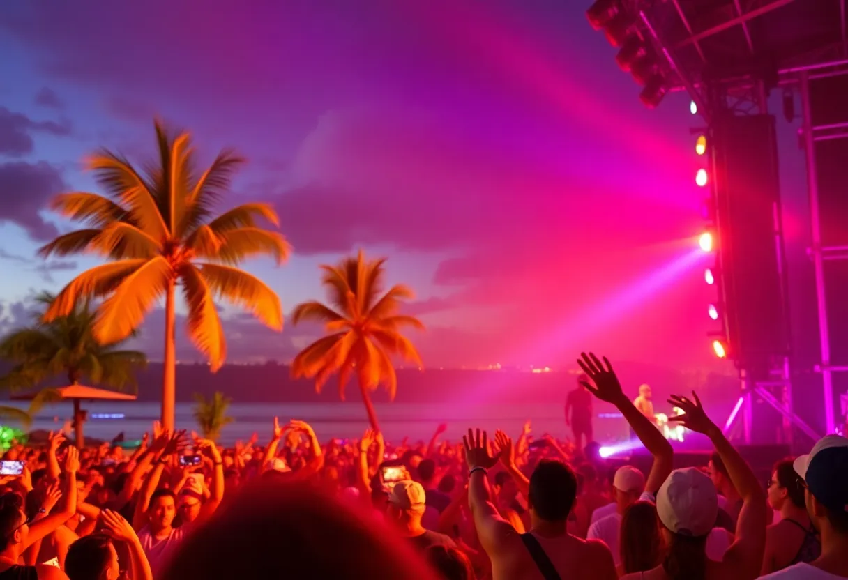 Fans at Bad Bunny concert in Puerto Rico