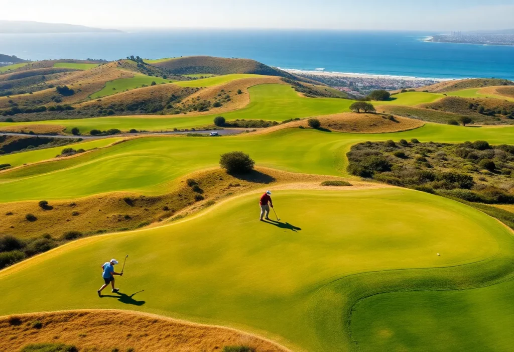 A beautiful golf course in California with ocean views