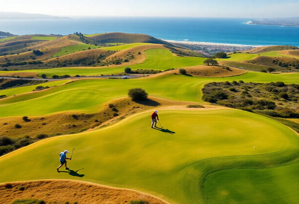 A beautiful golf course in California with ocean views