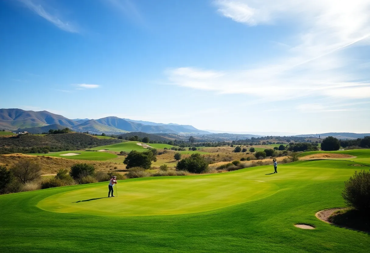Stunning California golf course with vibrant landscapes.