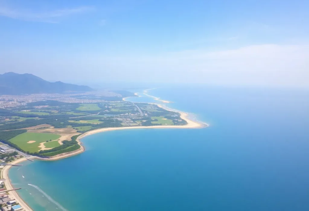 Scenic view of a golf course in Danang, Vietnam