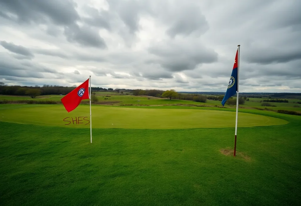 Graffiti and Palestinian flags at Trump International Golf Links