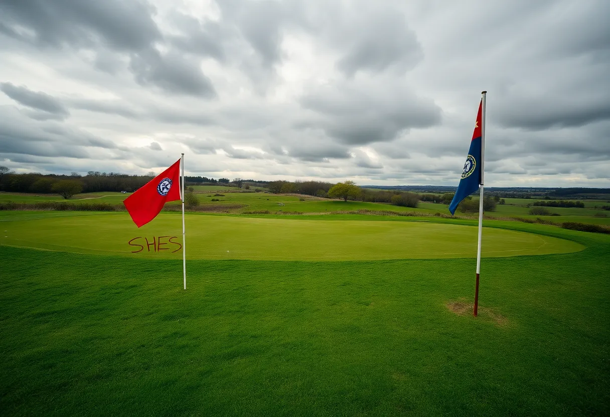 Graffiti and Palestinian flags at Trump International Golf Links