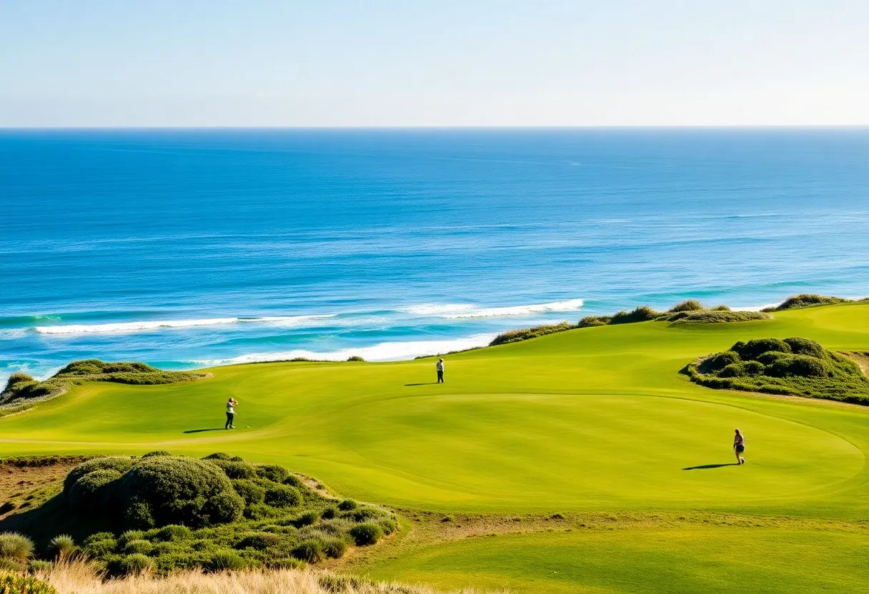 Coastal view of Dumbarnie Links golf course