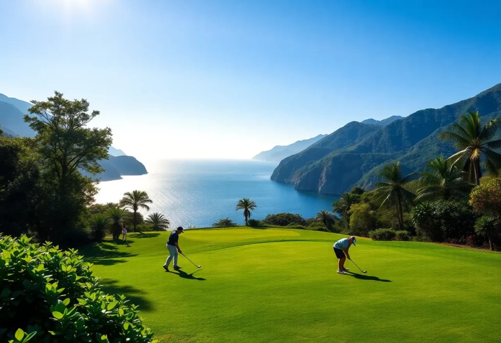 Young golfers competing at the Laguna Golf Lang Co course in Vietnam