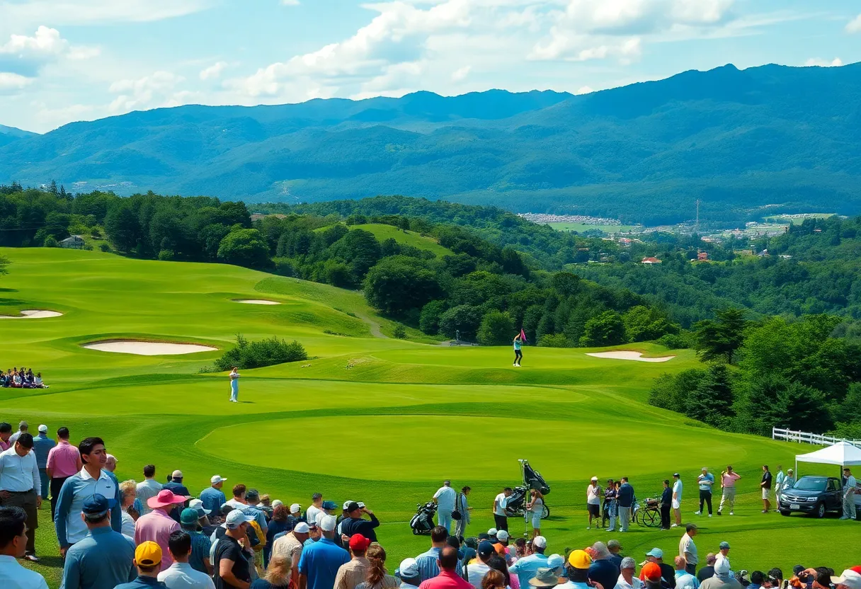 Golfers participating in the International Series Japan event