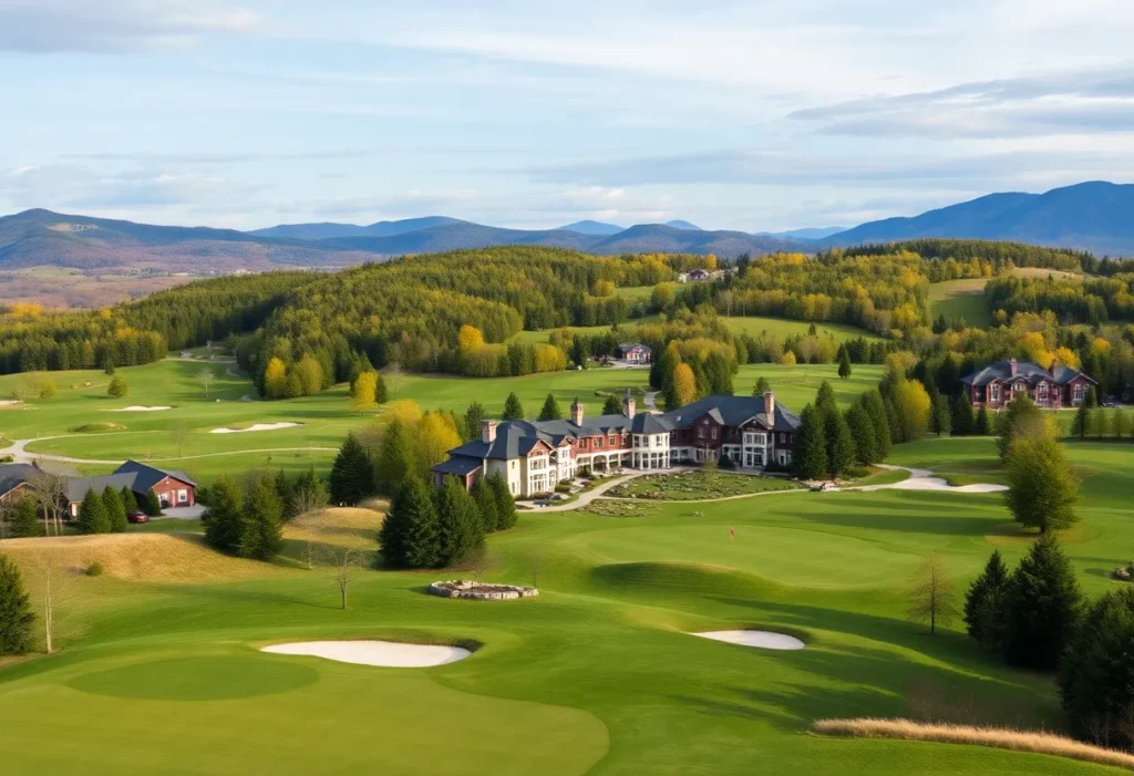 Stunning view of golf courses at Nemacolin Resort in Pennsylvania.