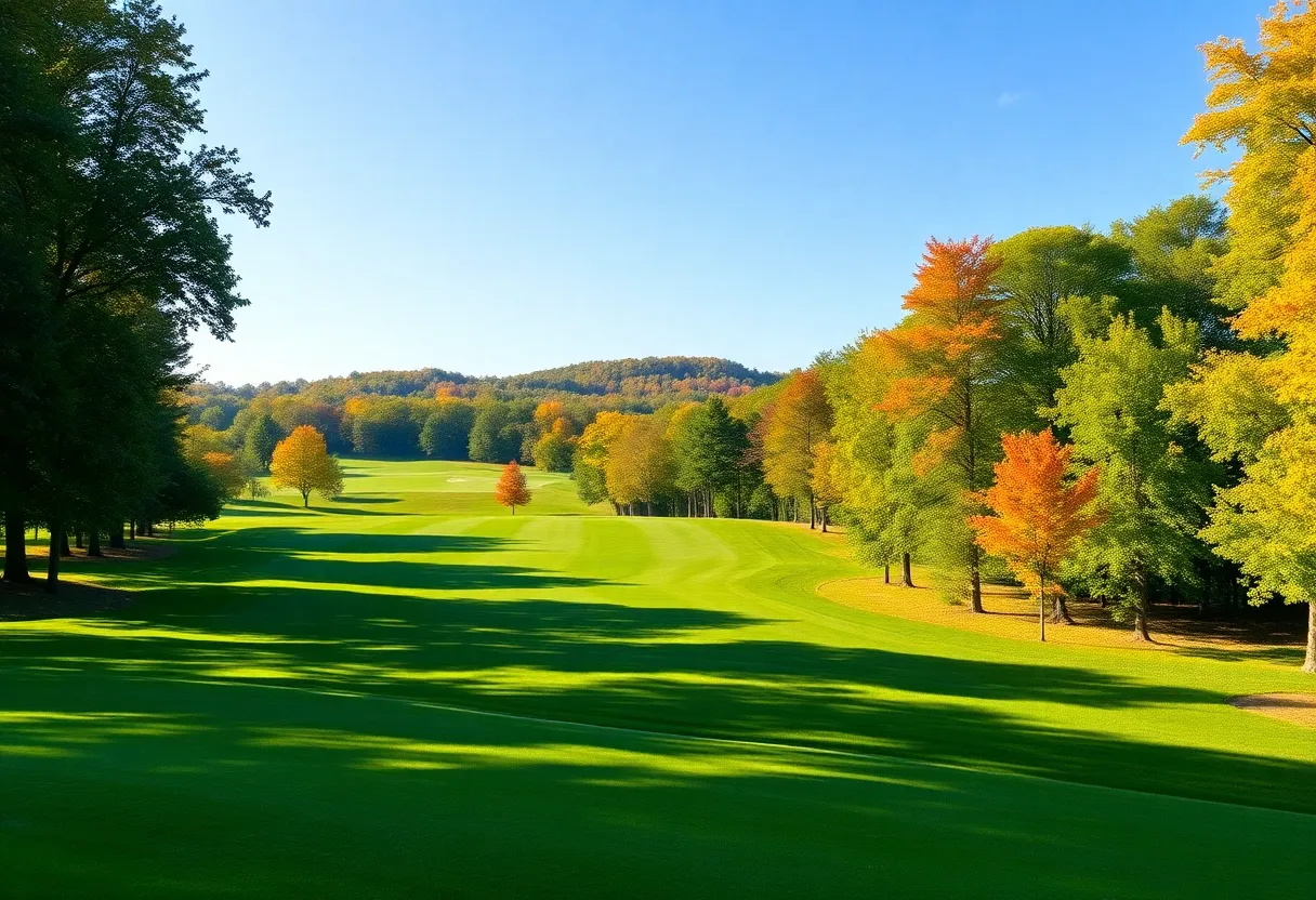 A beautiful golf course landscape in New York