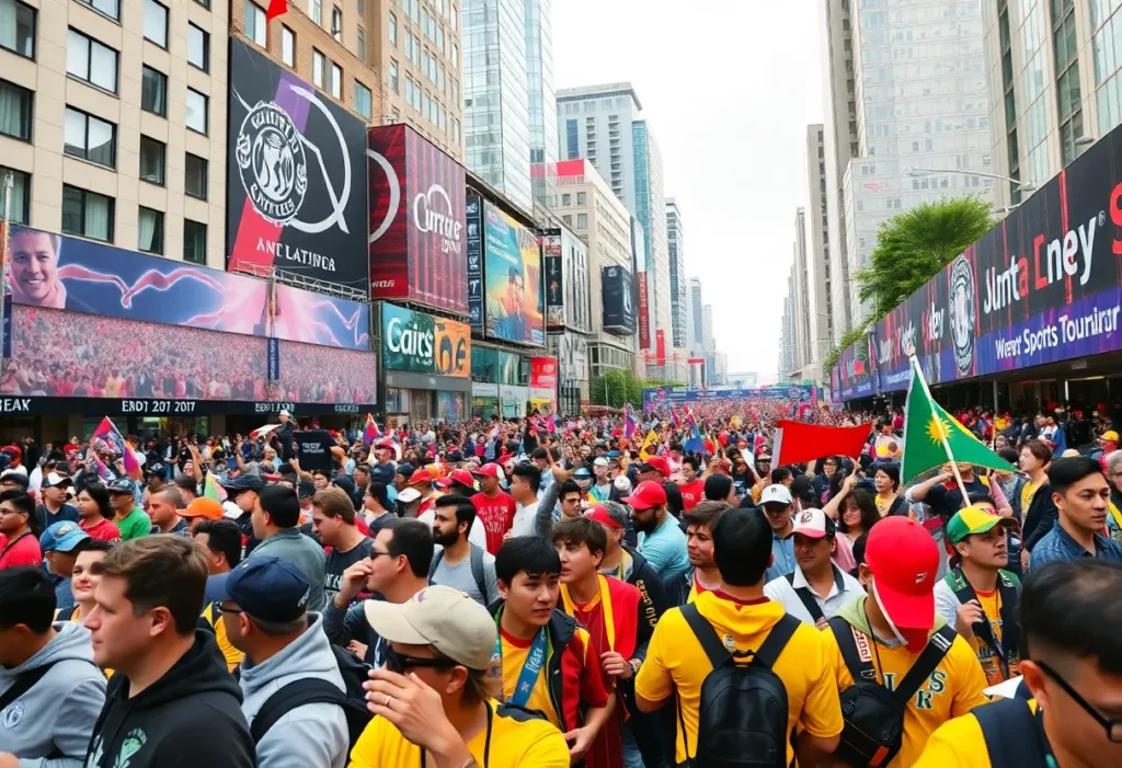 Crowd enjoying a sports event, symbolizing sports tourism