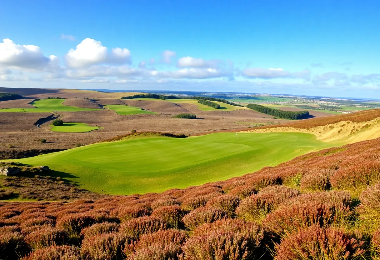 A scenic view of Sunningdale Golf Course with natural landscape