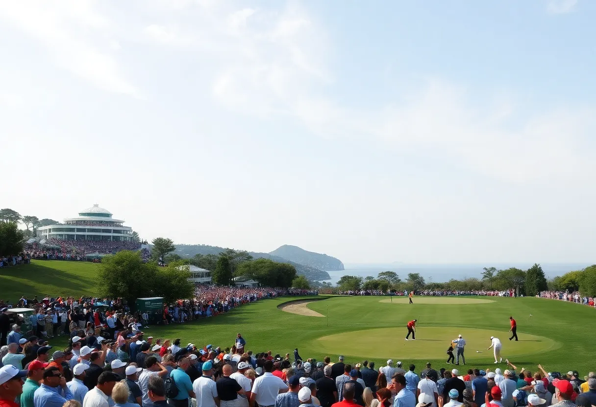 Golfers in action at The Masters 2025 Round 2