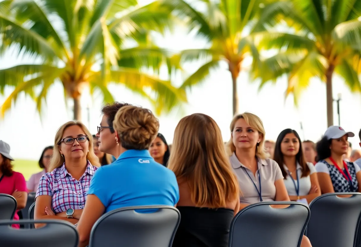 Women participating in a golf conference in Thailand