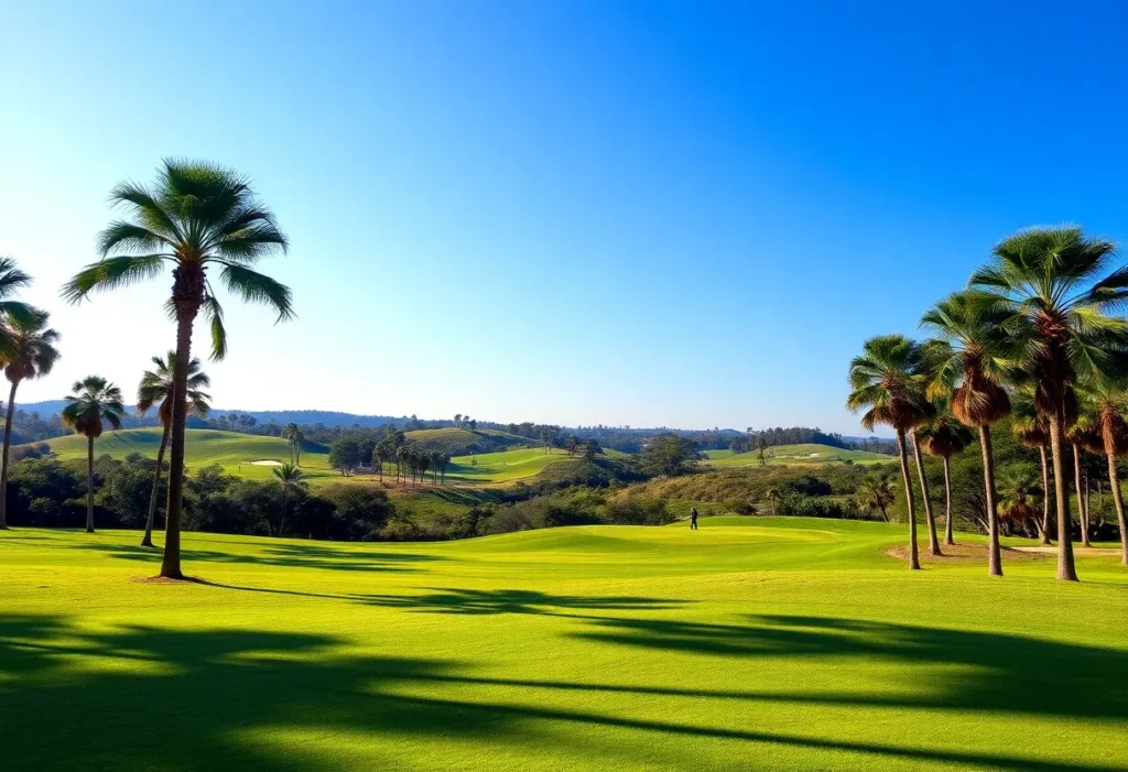 Scenic Alabama golf course with golfers