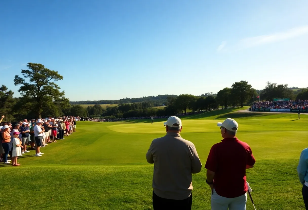 A vibrant view of the Australian Open golf tournament featuring a picturesque golf course
