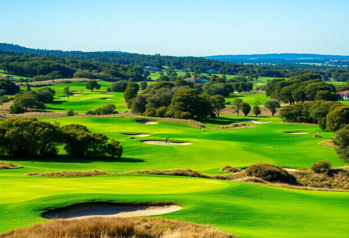 Aerial view of golf courses in the Australian Sandbelt