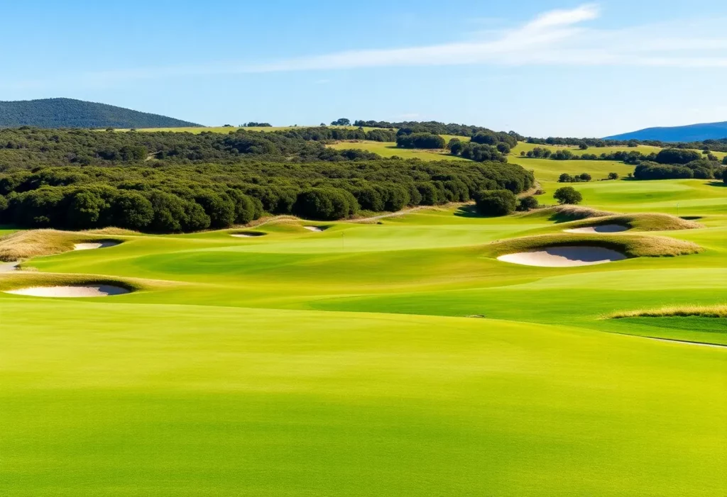 Scenic view of Barnbougle Lost Farm Golf Course with lush fairways