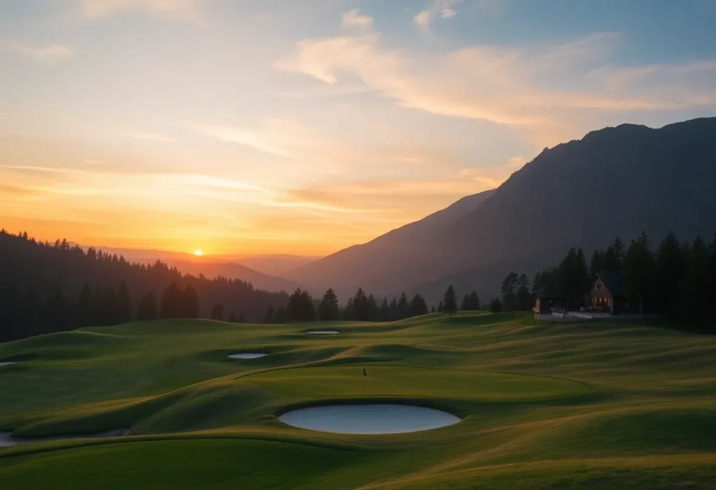 Scenic view of a golf course at Big Cedar Lodge