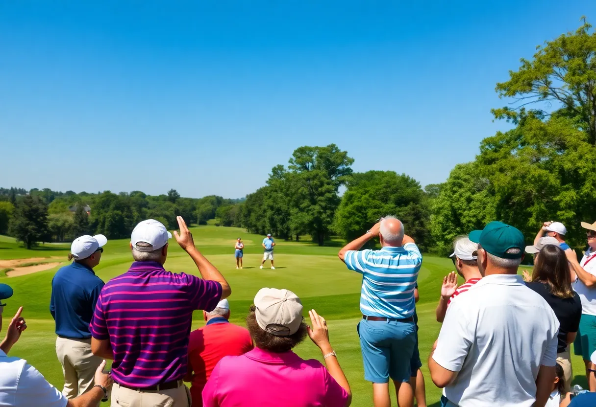 Golfers playing in the Epic Golf Club Pro-Am Tournament