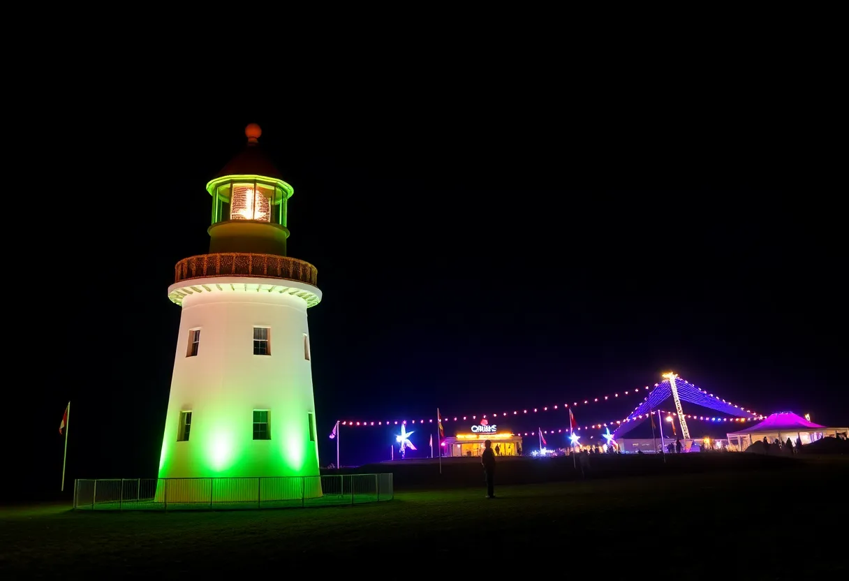 Faro de Maspalomas lighthouse lit up during IAGTO Awards