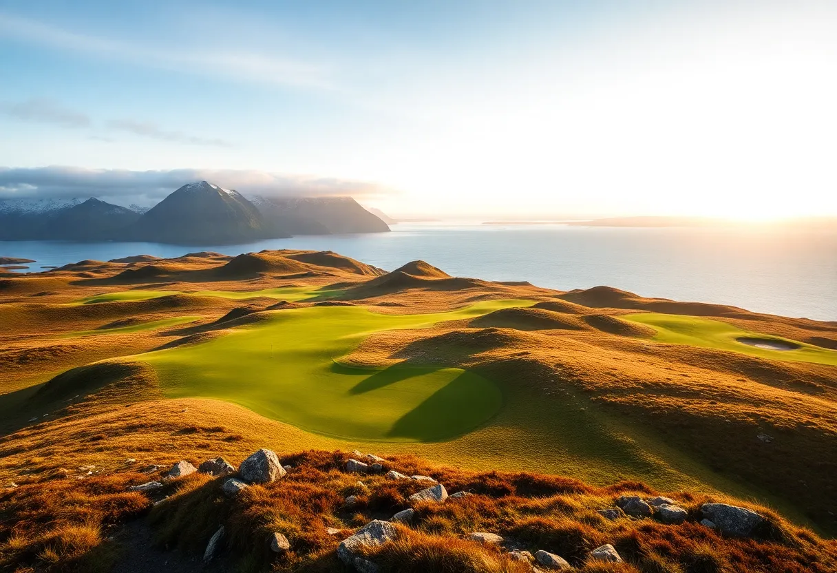 Lofoten Links Golf Course in the Arctic landscape