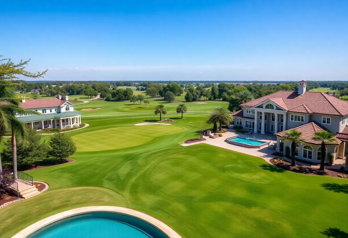 A luxurious golf mansion with beautiful golf course views
