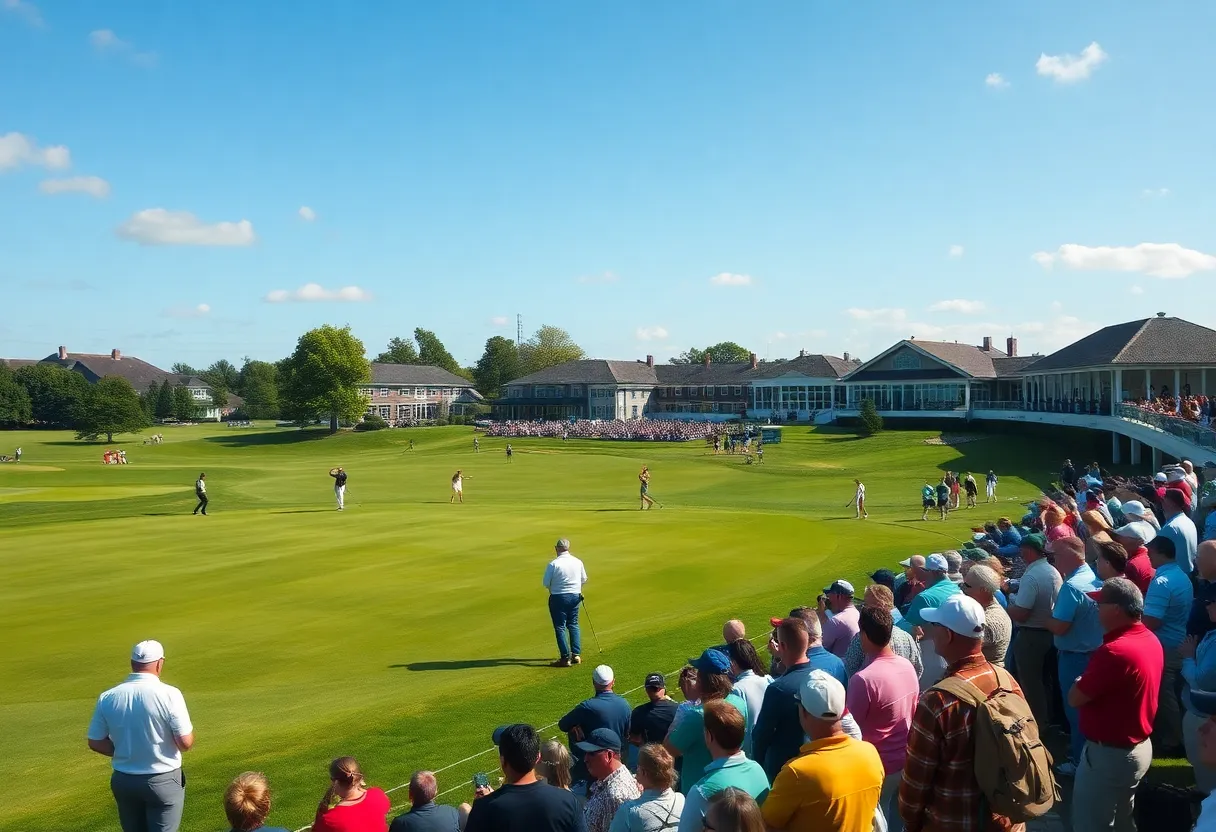 Spectators enjoying a golf tournament in Melbourne
