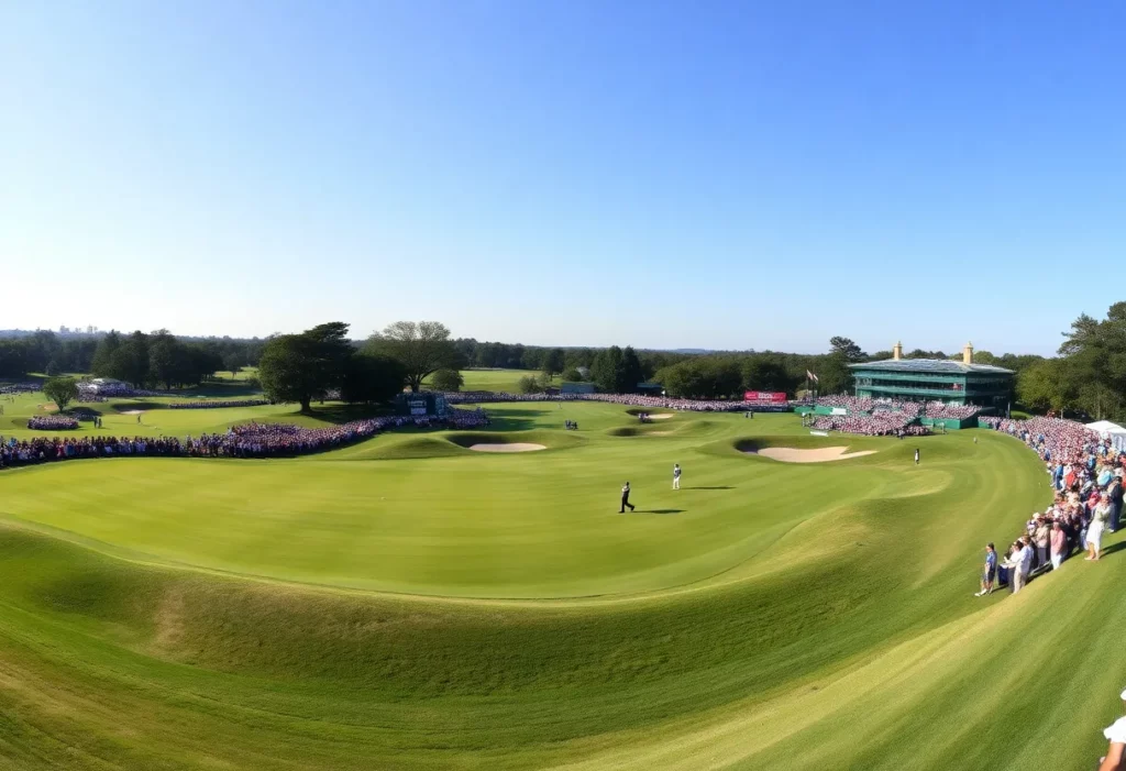 A vibrant scene of the Memorial Tournament at Muirfield Village Golf Club