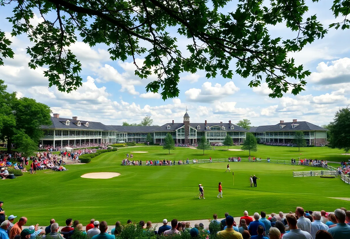 Spectacular view of the 50th Memorial Tournament at Muirfield Village Golf Club