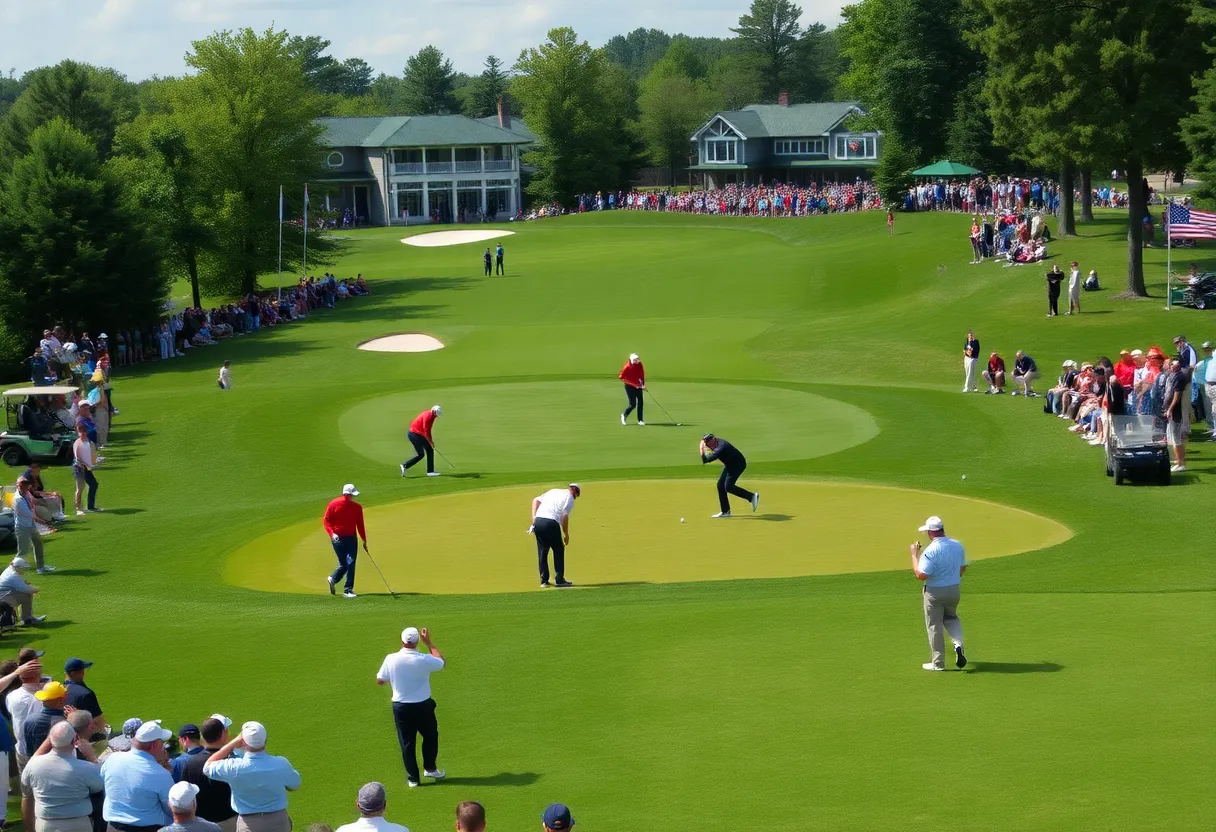 Golfers participating in the Memorial Tournament at Muirfield Village