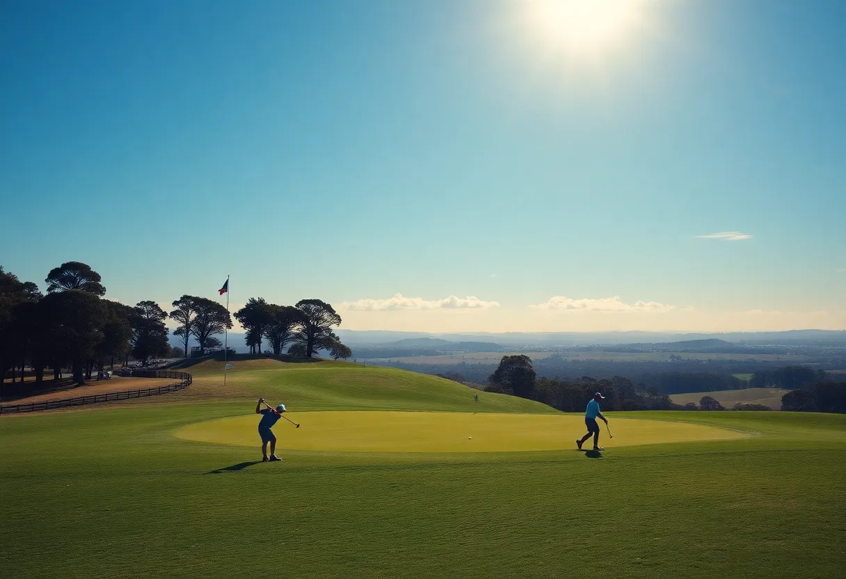 Spectacular view of a golf course during a tournament