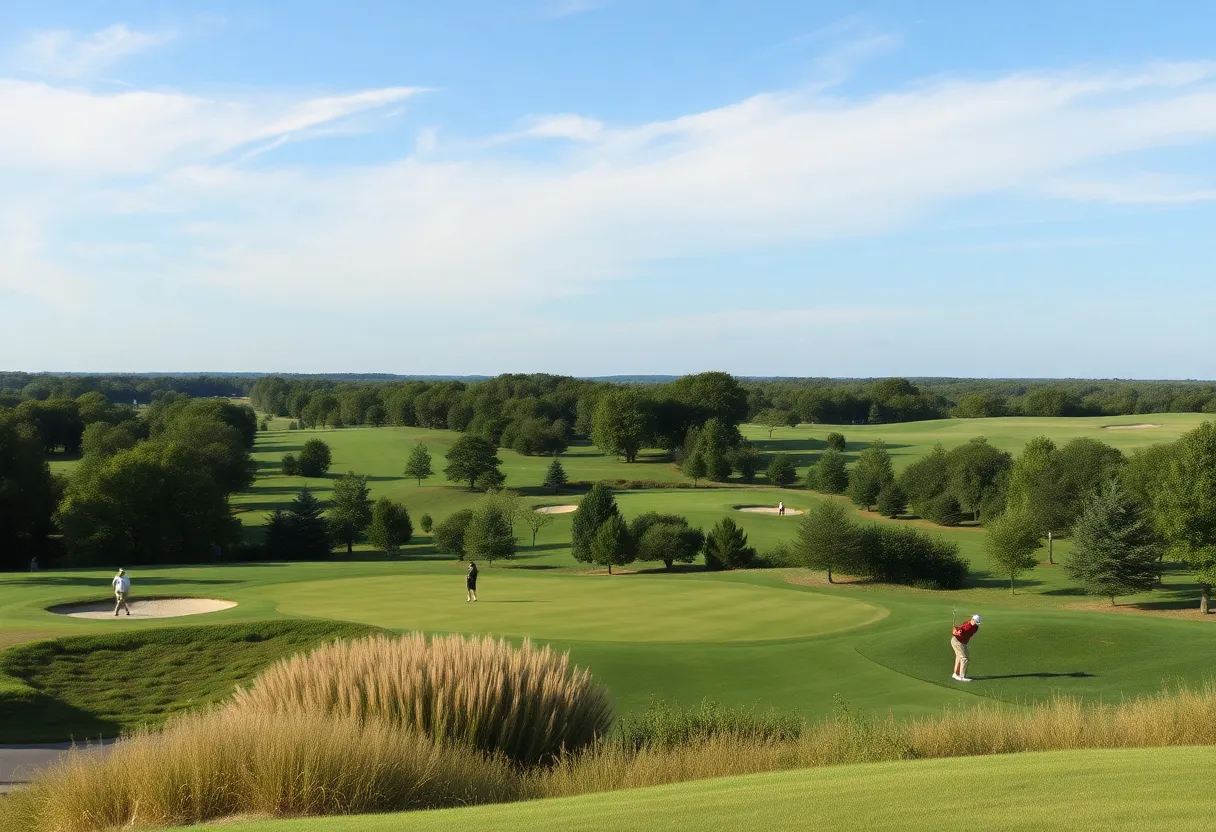 Scenic view of a top golf course in Michigan