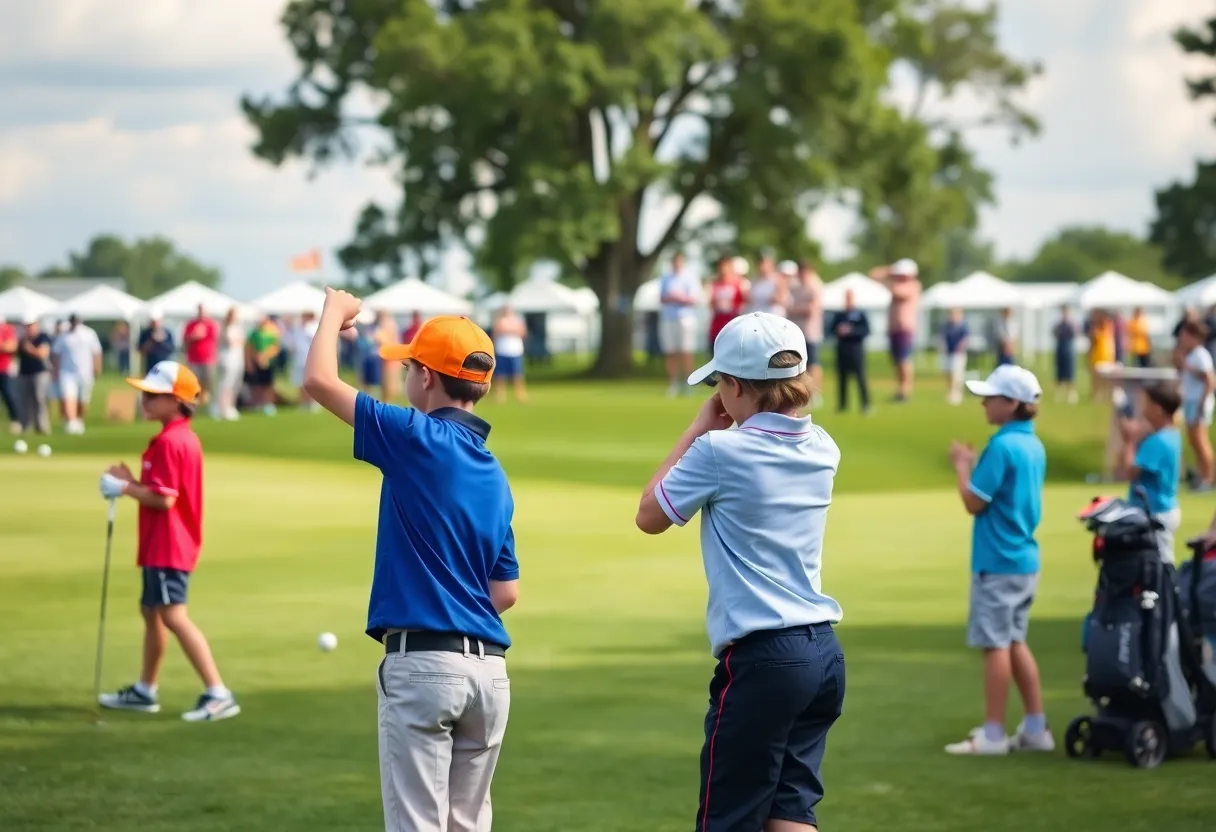 Young golfers competing in the PGA Junior League Championship