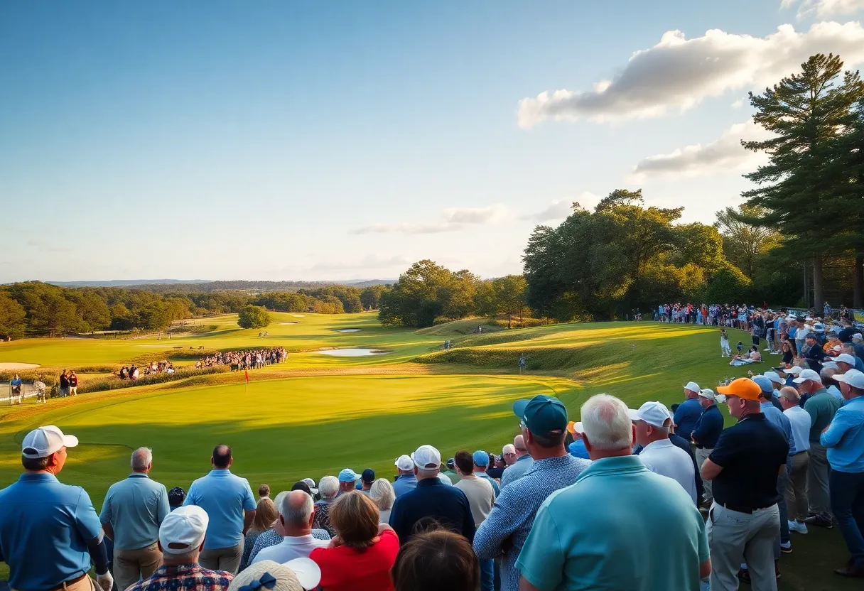 View of the Quail Hollow Club golf course during the PGA Championship