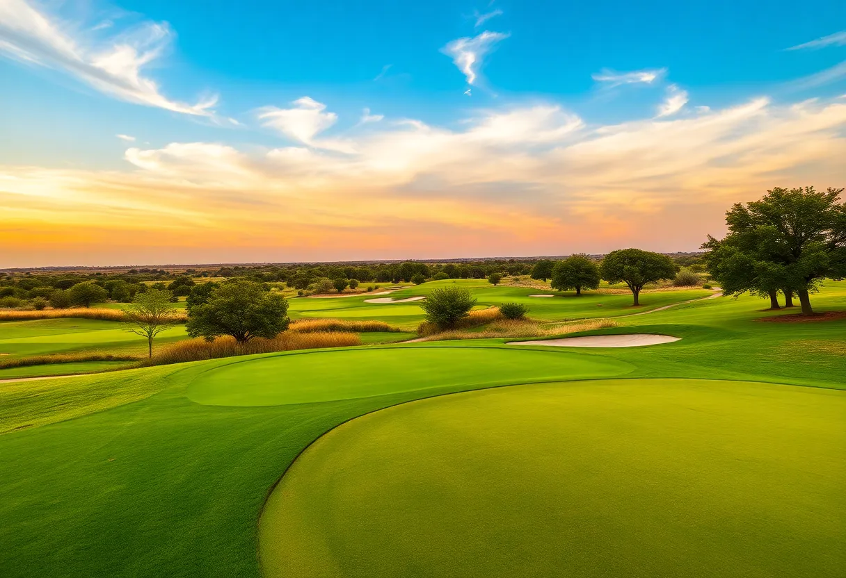 A scenic view of a Texas golf course surrounded by nature
