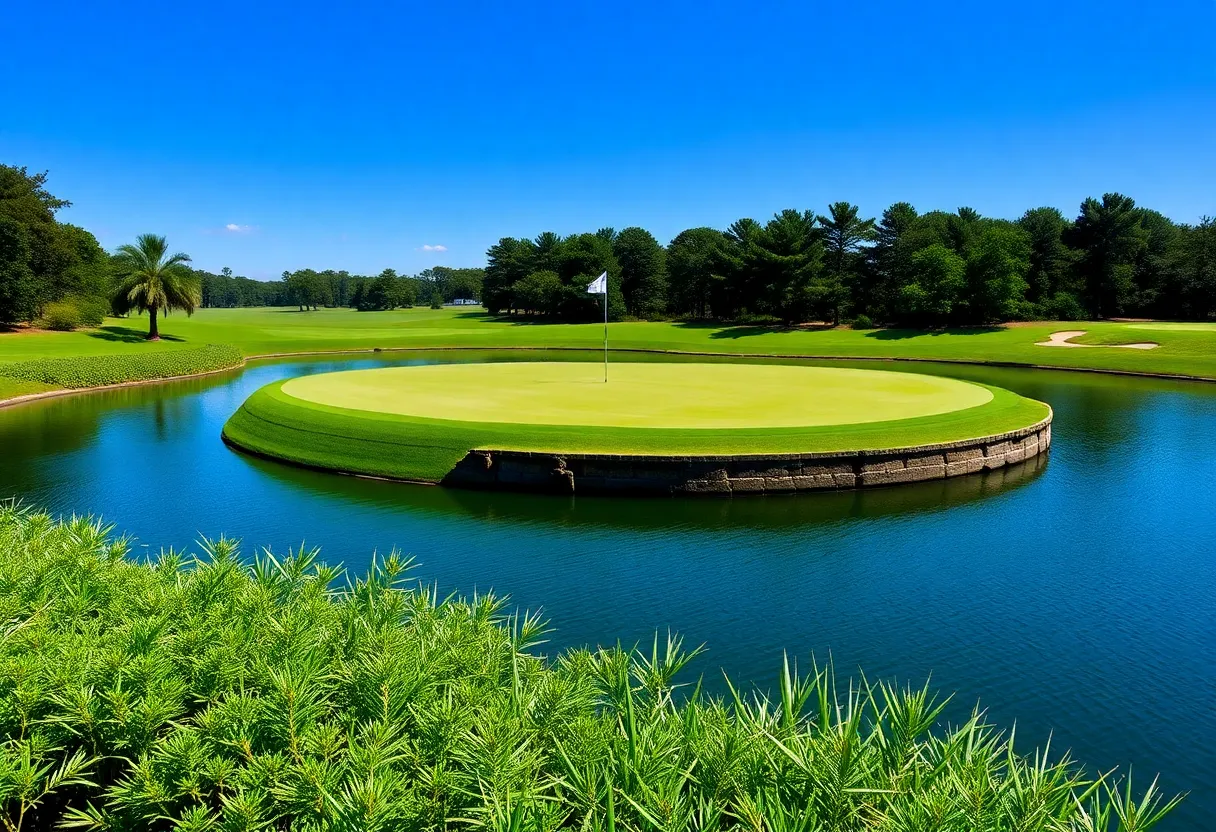 Iconic island green at TPC Sawgrass golf course