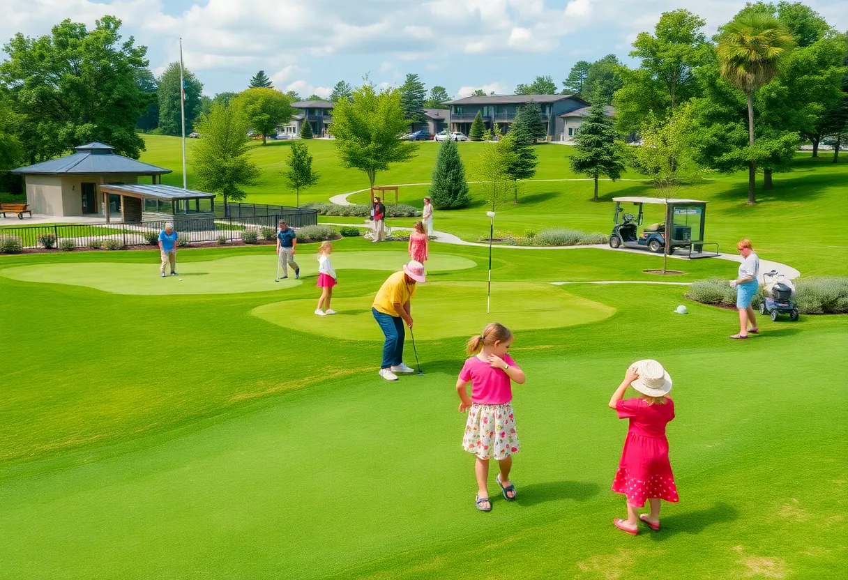 Families enjoying a round of golf on the Wee Course