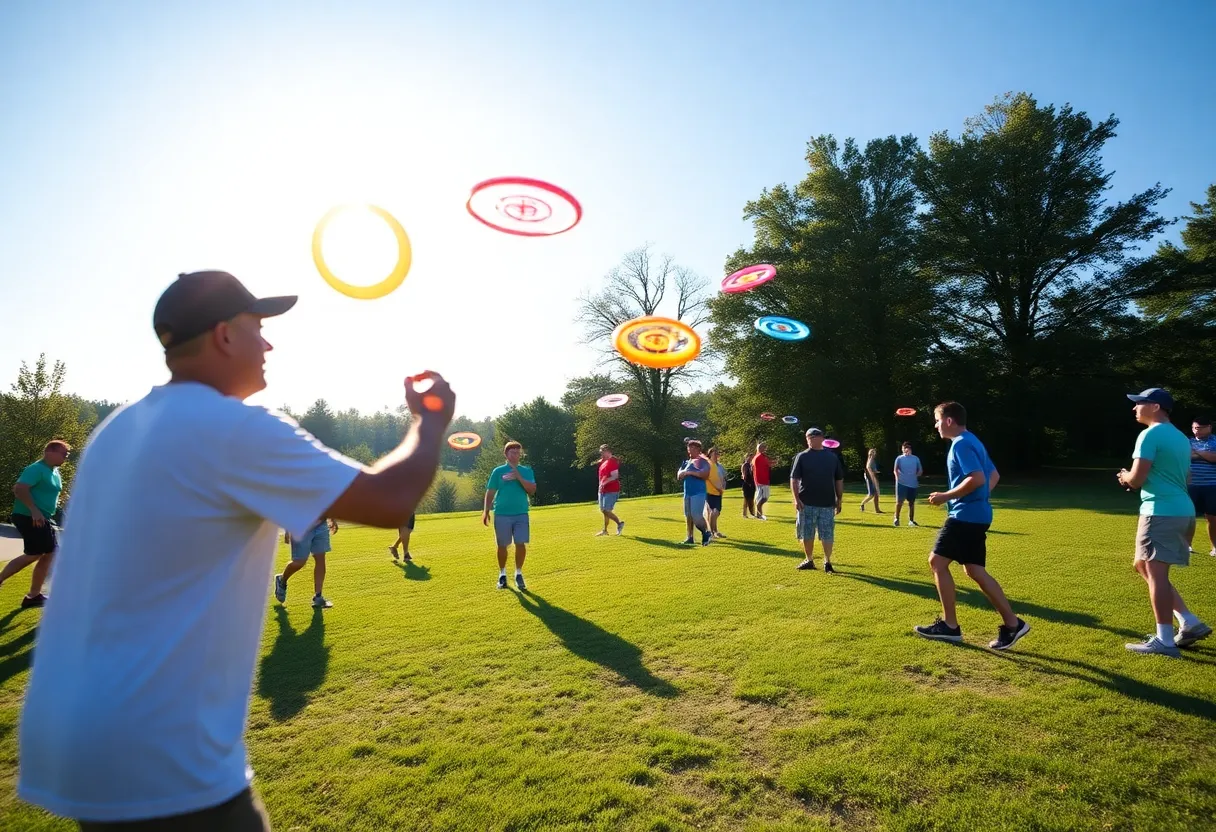 Players competing in the 2025 Discmania Challenge at Pickard Park