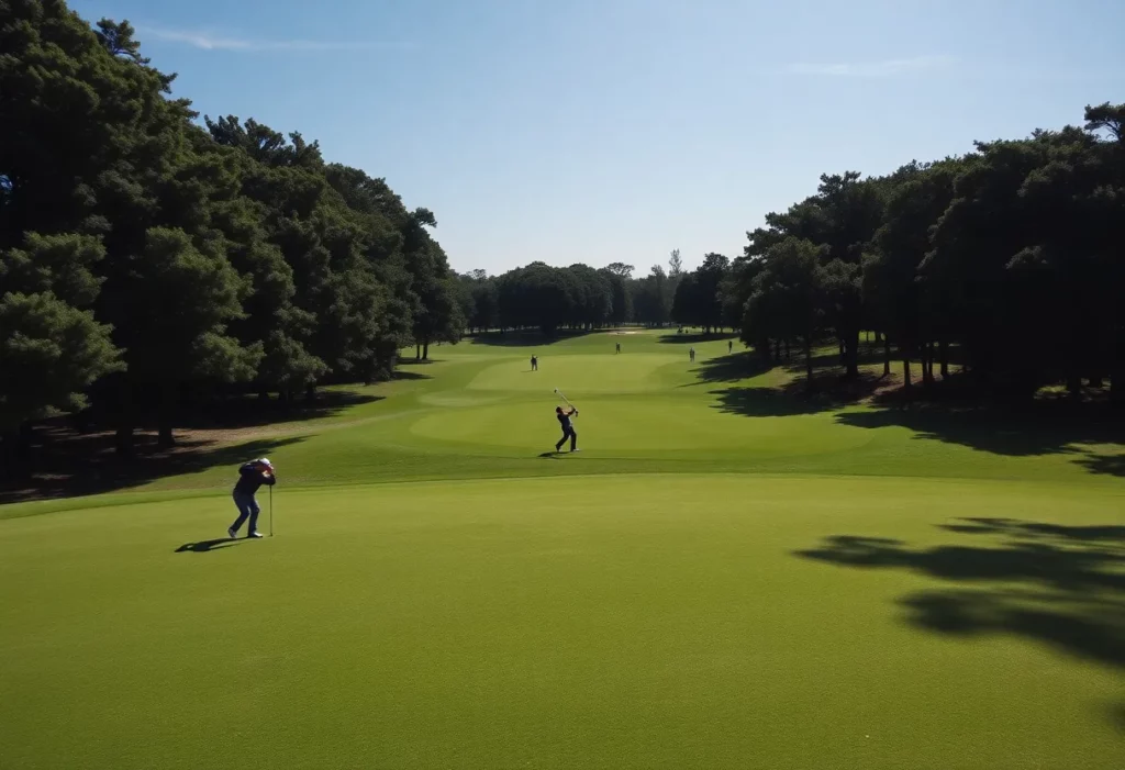 Golf tournament scene at the 2025 U.S. Open
