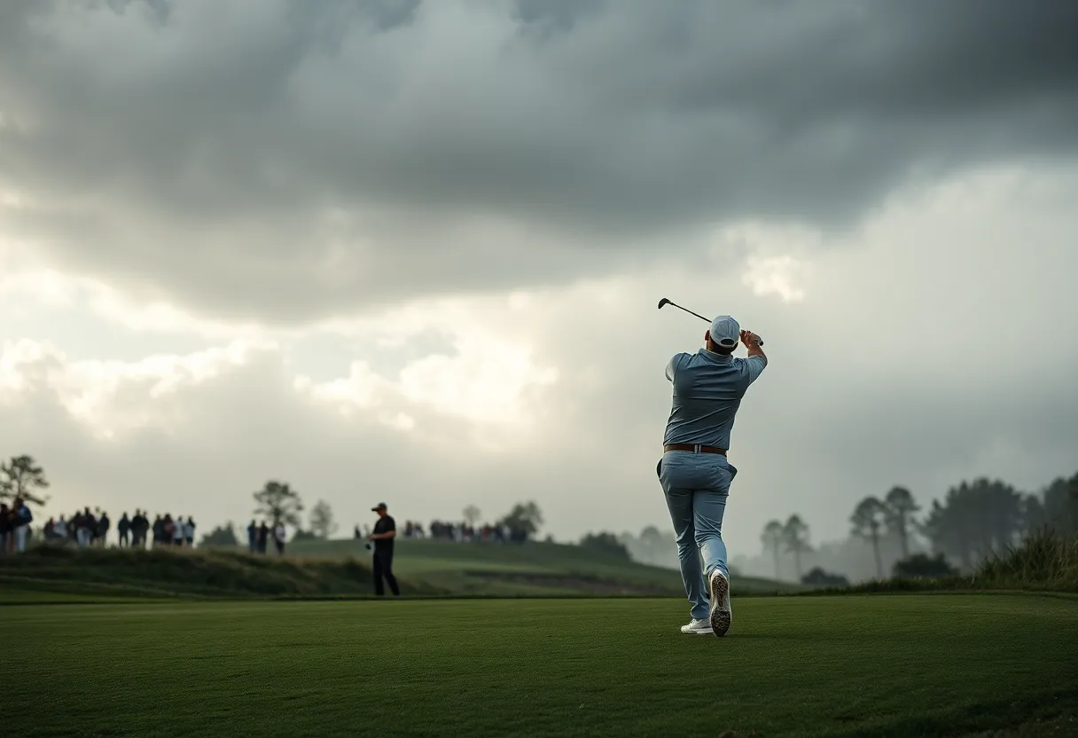 Golfers during the 2025 U.S. Open at Oakmont Country Club